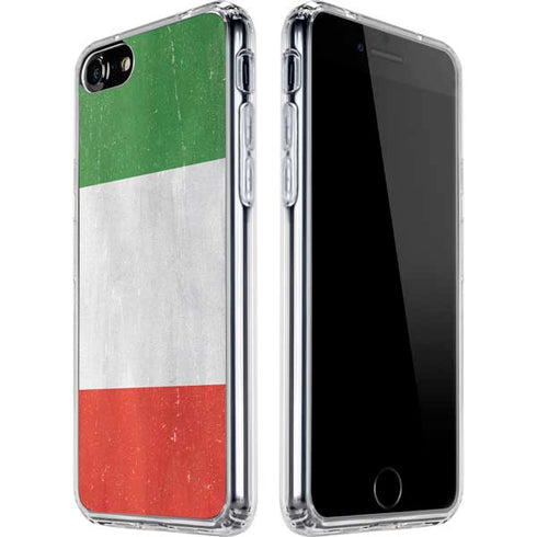 Italy Flag Distressed iPhone SE (2nd & 3rd Gen) Clear Case